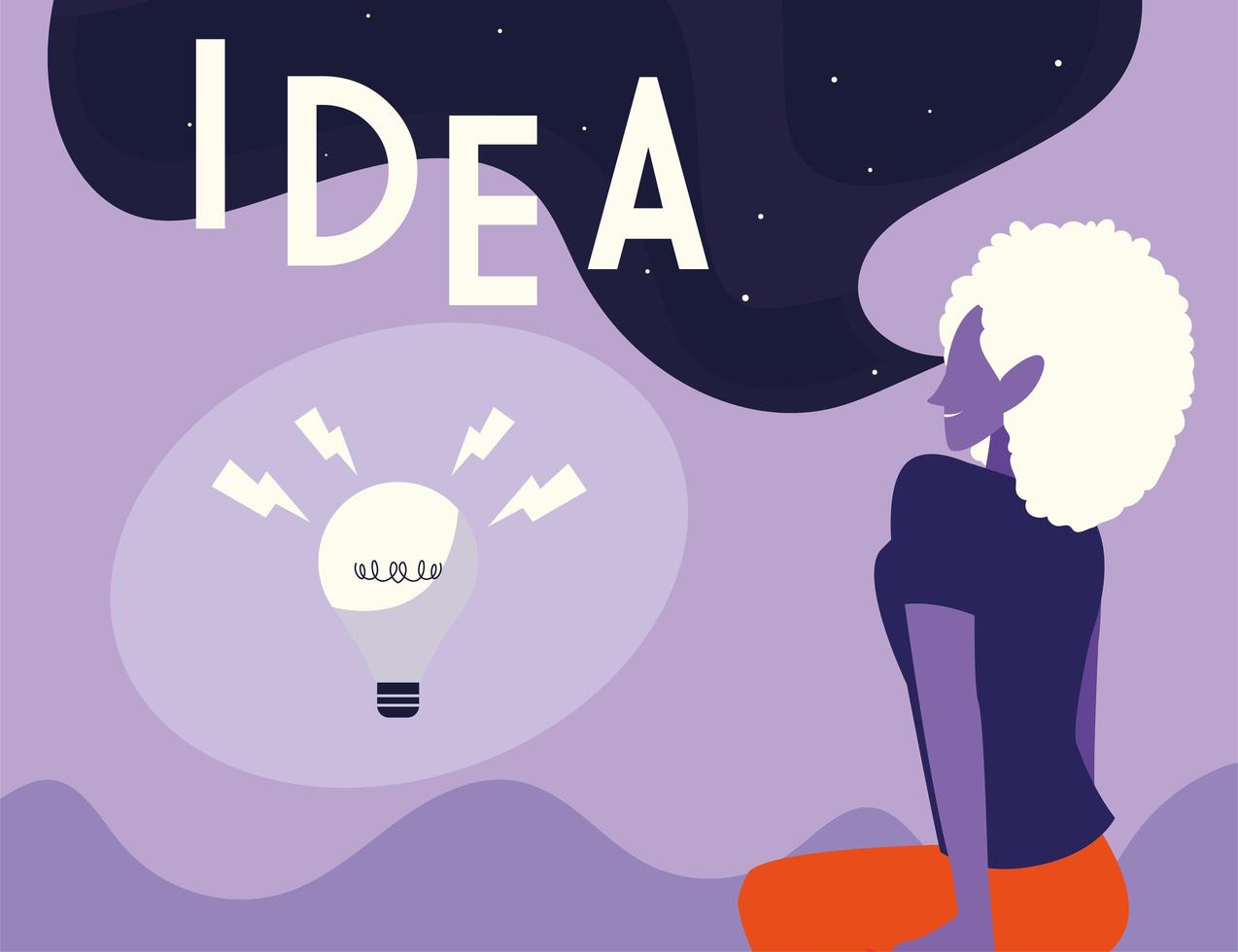 businesswoman with light bulb, people and ideas vector