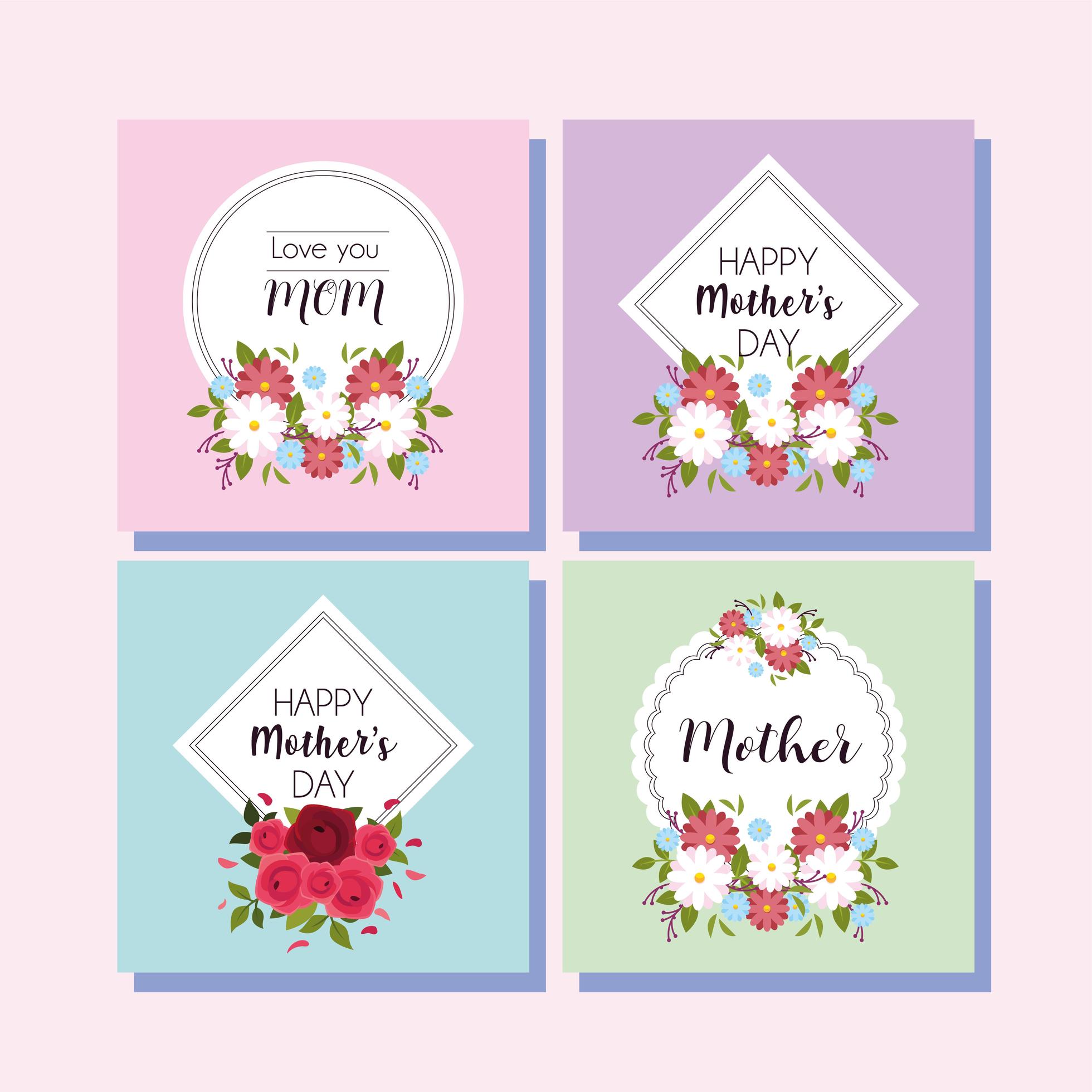 set of cards with label happy mothers day 2677292 Vector Art at Vecteezy