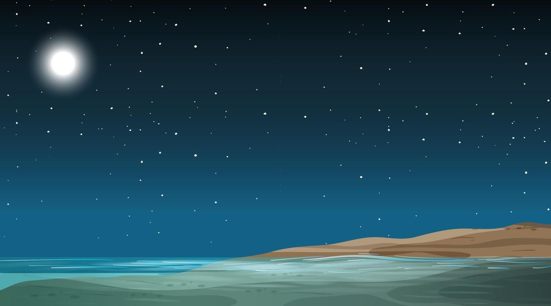 paisaje inundado en blanco en la escena nocturna vector