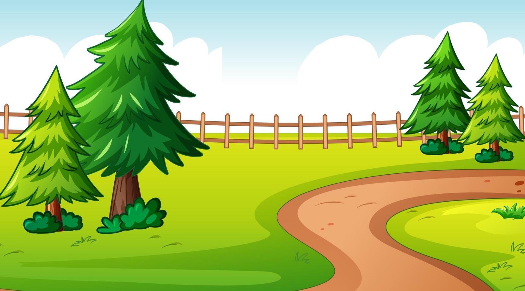 Blank nature park landscape at daytime scene vector