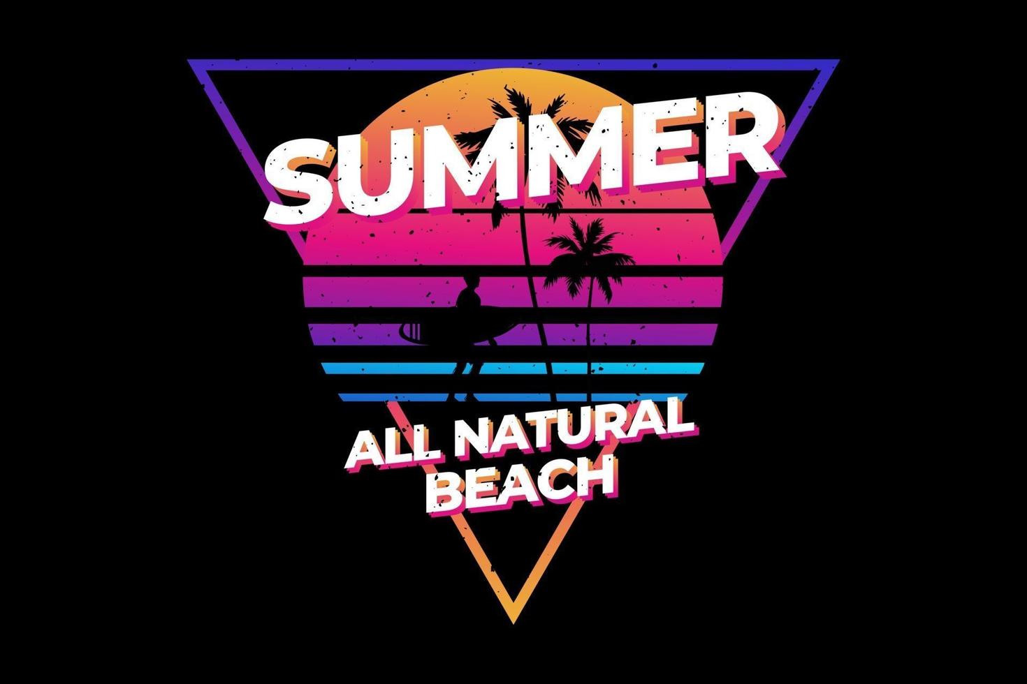 T-shirt summer all natural beach gradient color style vector