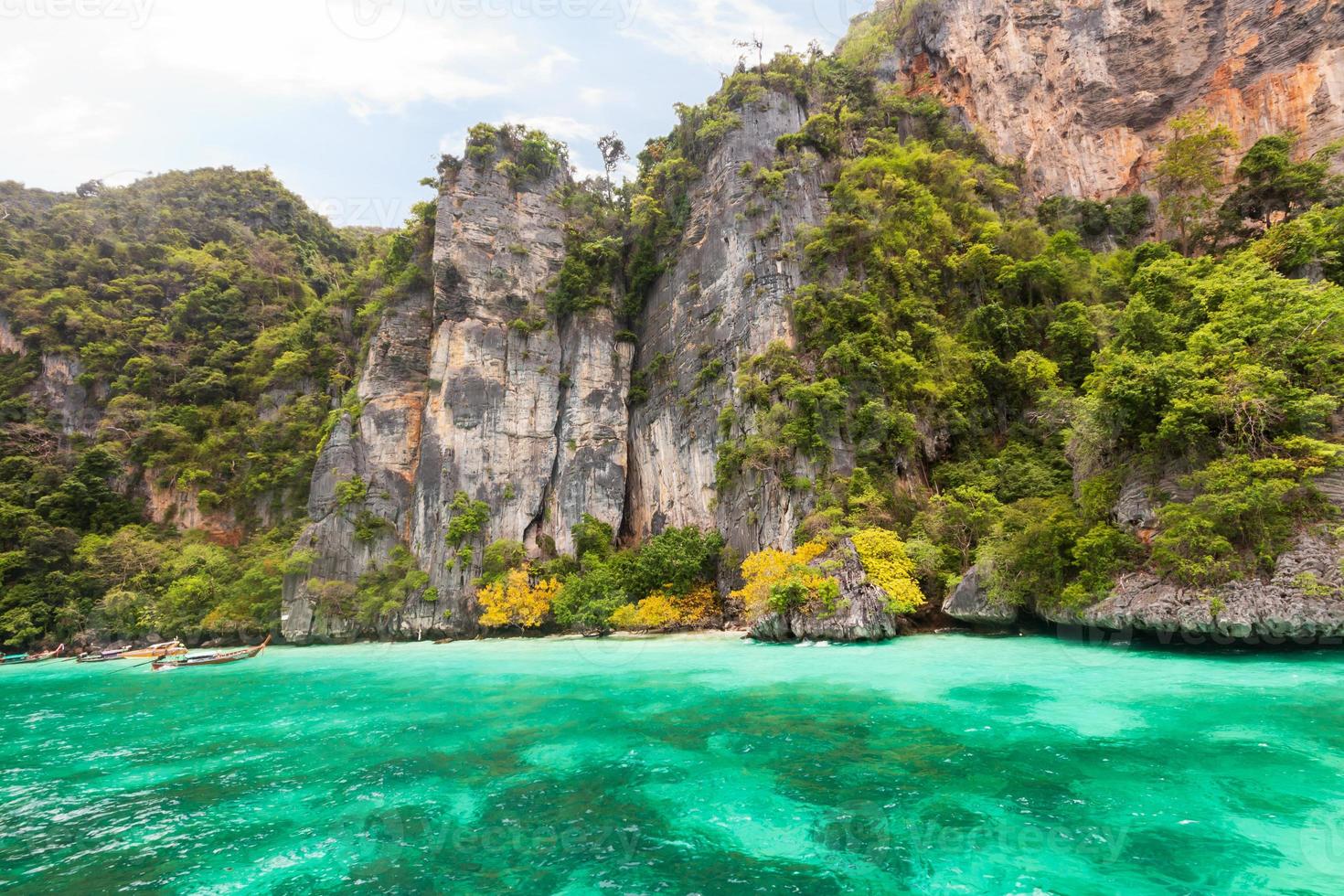 Monkey bay in Phi Phi island . Phuket . Thailand photo