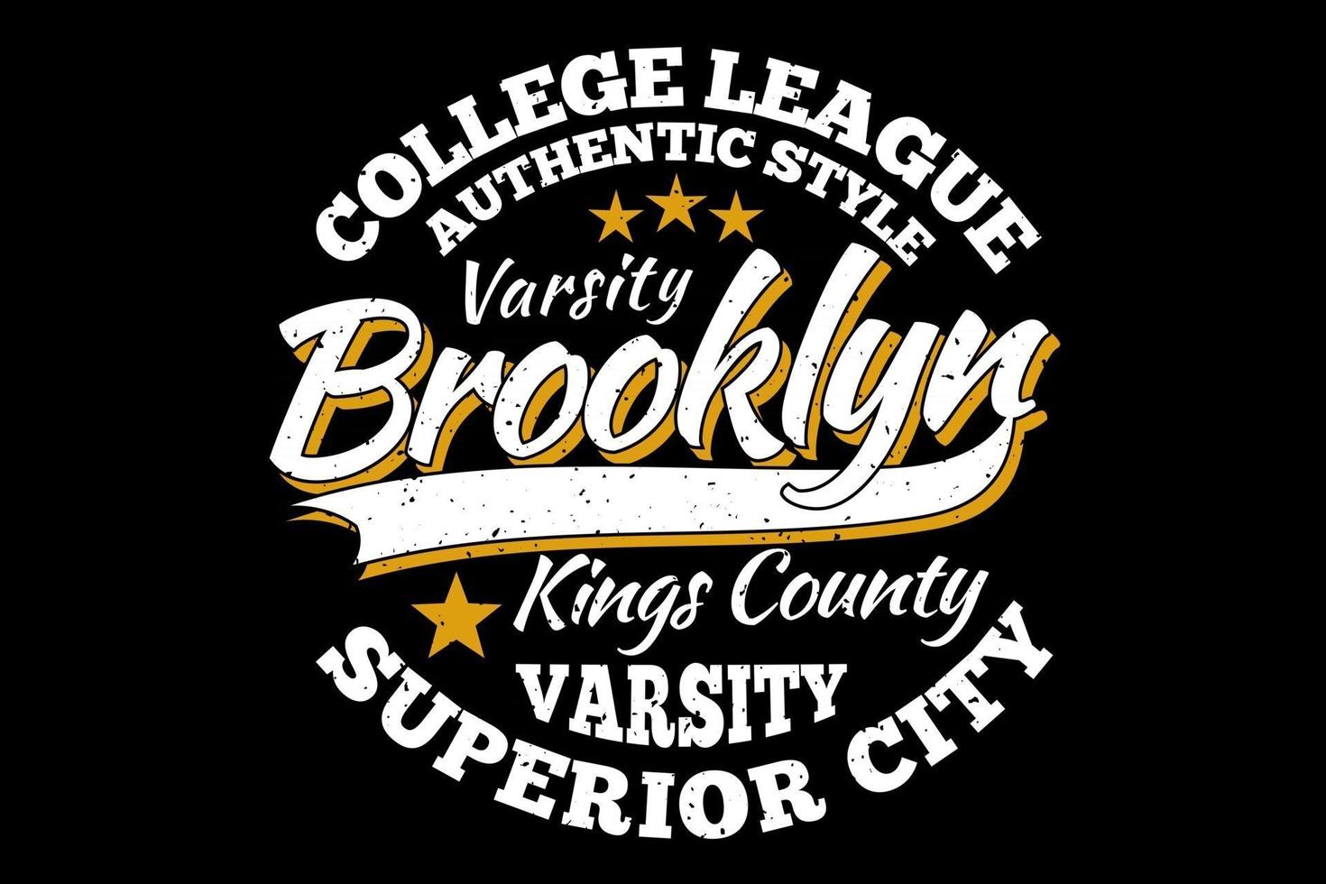 T-shirt typography brooklyn college league varsity vintage style vector