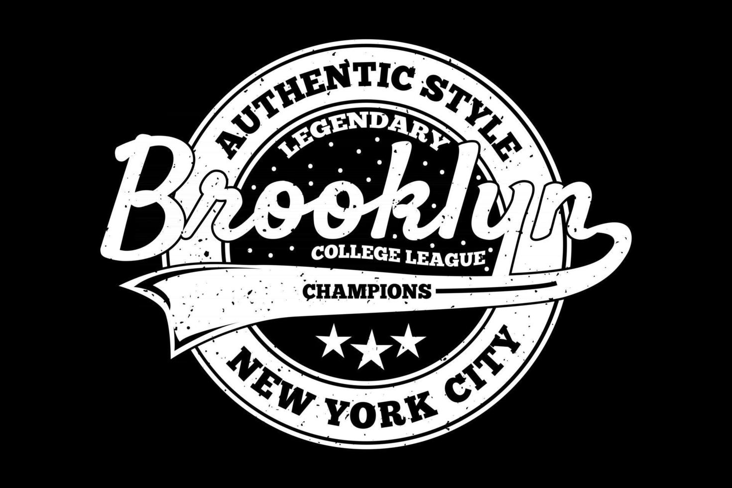 camiseta tipografía brooklyn estilo auténtico estilo vintage vector