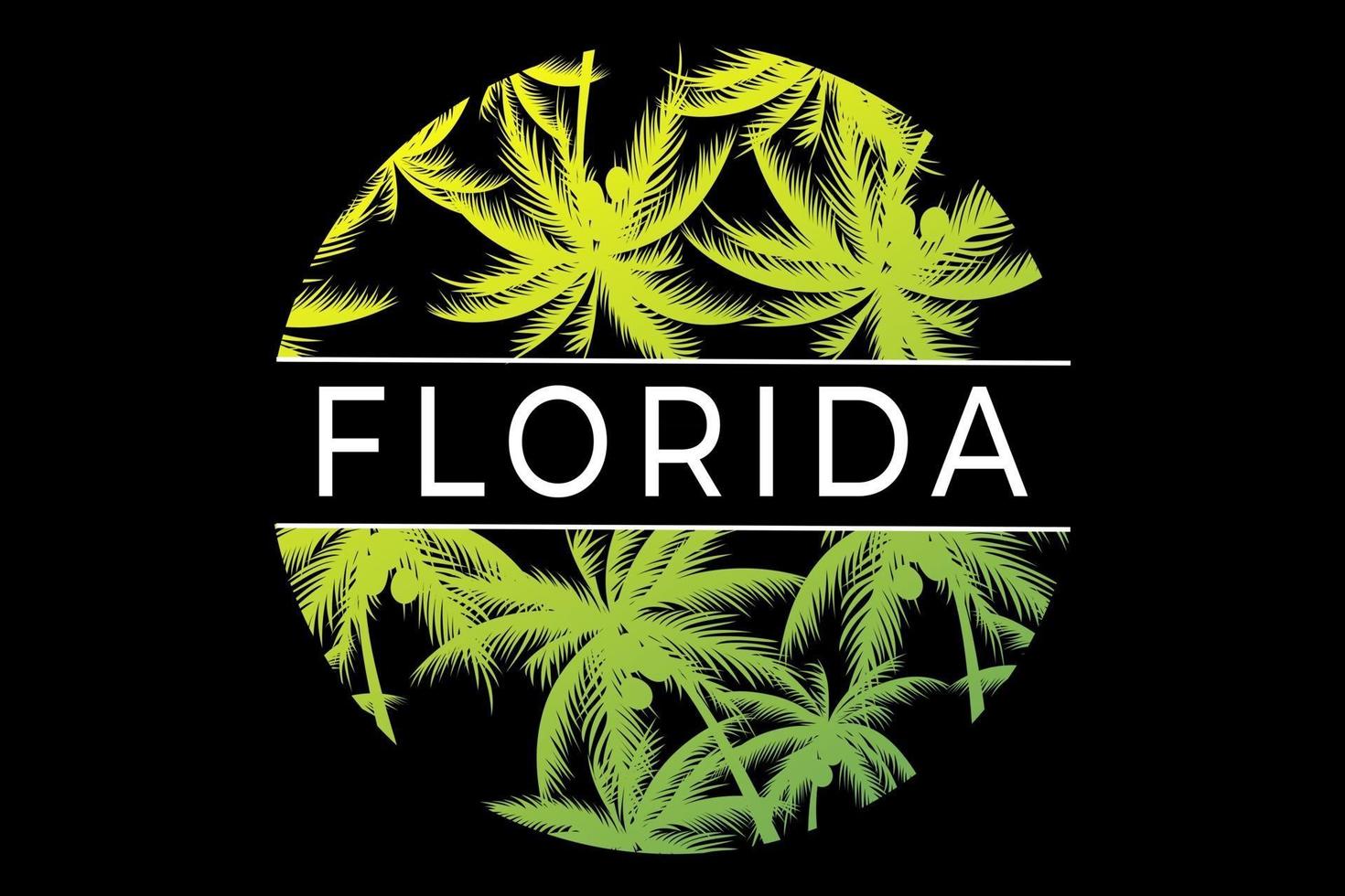 T-shirt florida circular palm trees design vector