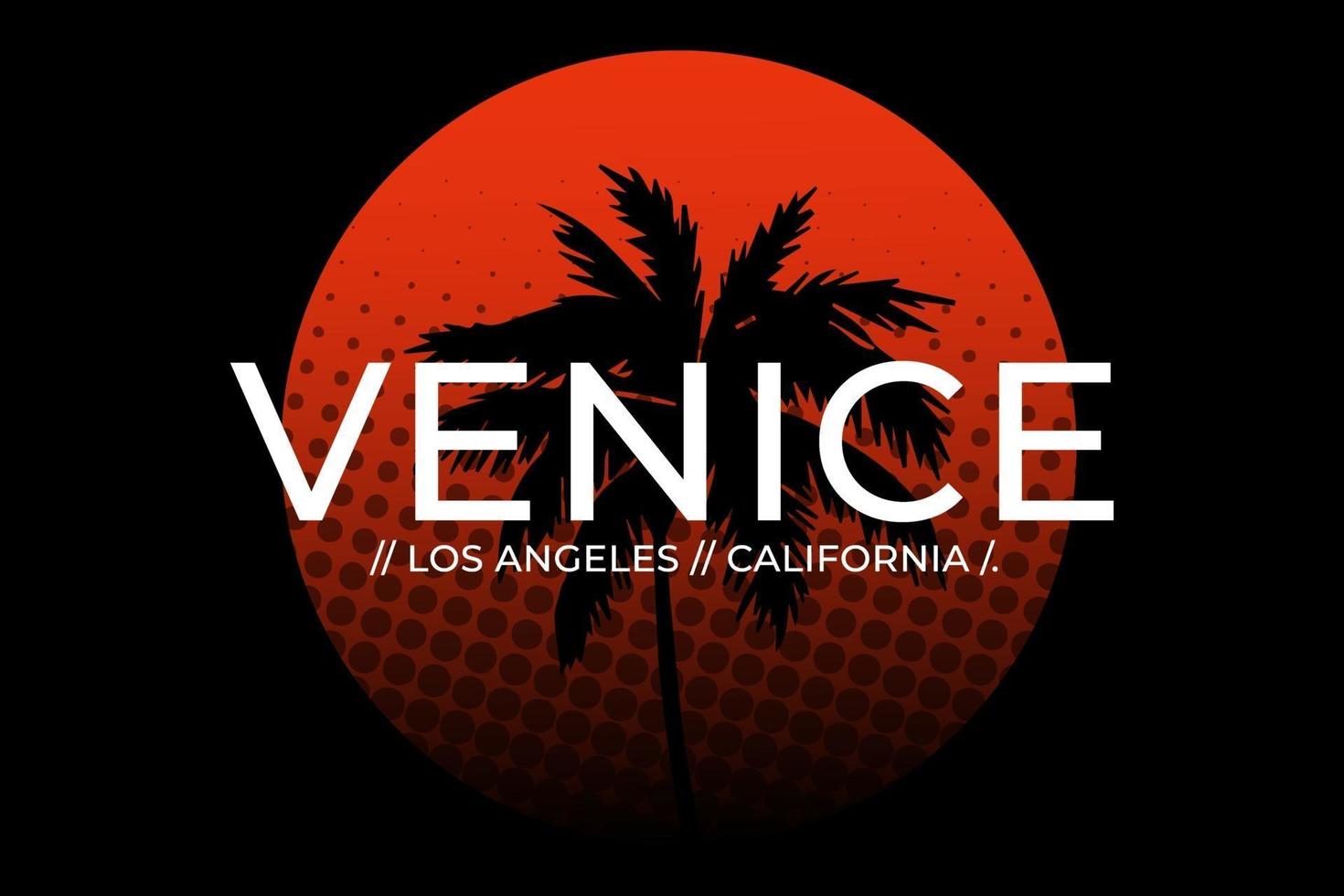 T-shirt venice beach california sunset vintage vector