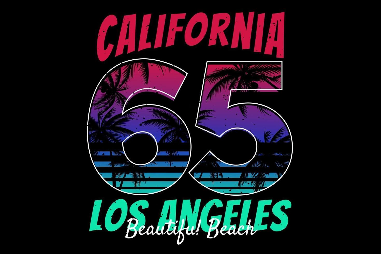 camiseta california los angeles hermosa playa diseño vector