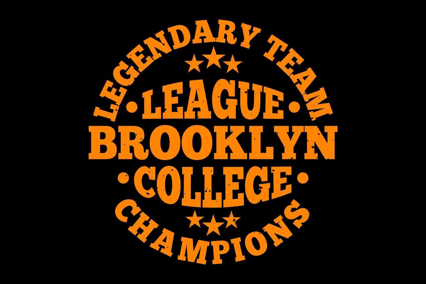 camiseta tipografía brooklyn college league champions estilo vintage vector