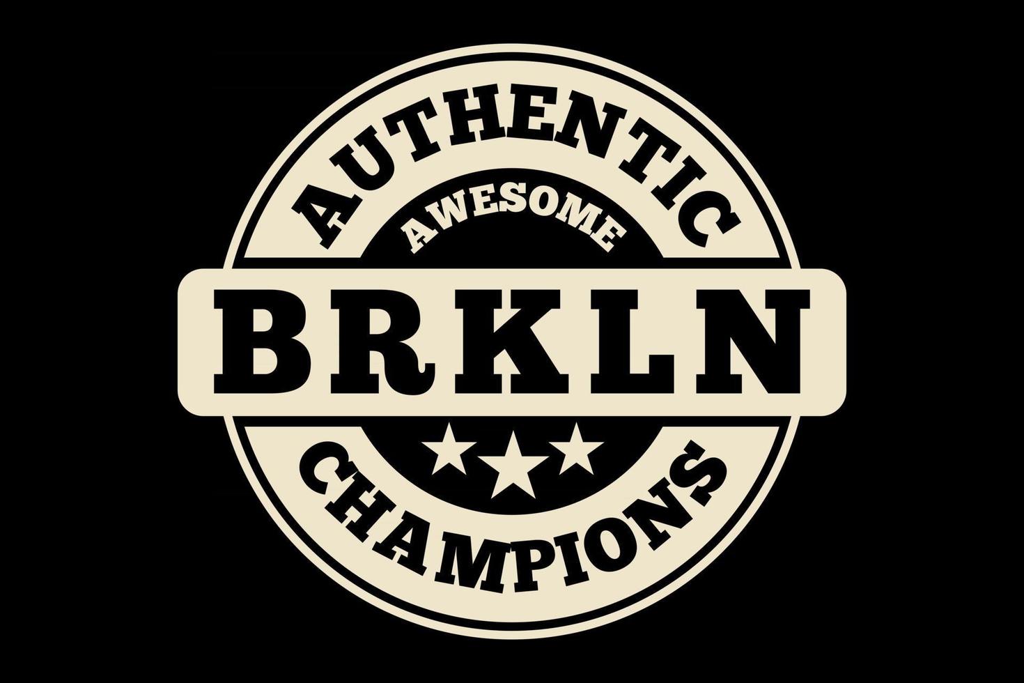 camiseta tipografía auténtica campeones de brooklyn vintage vector