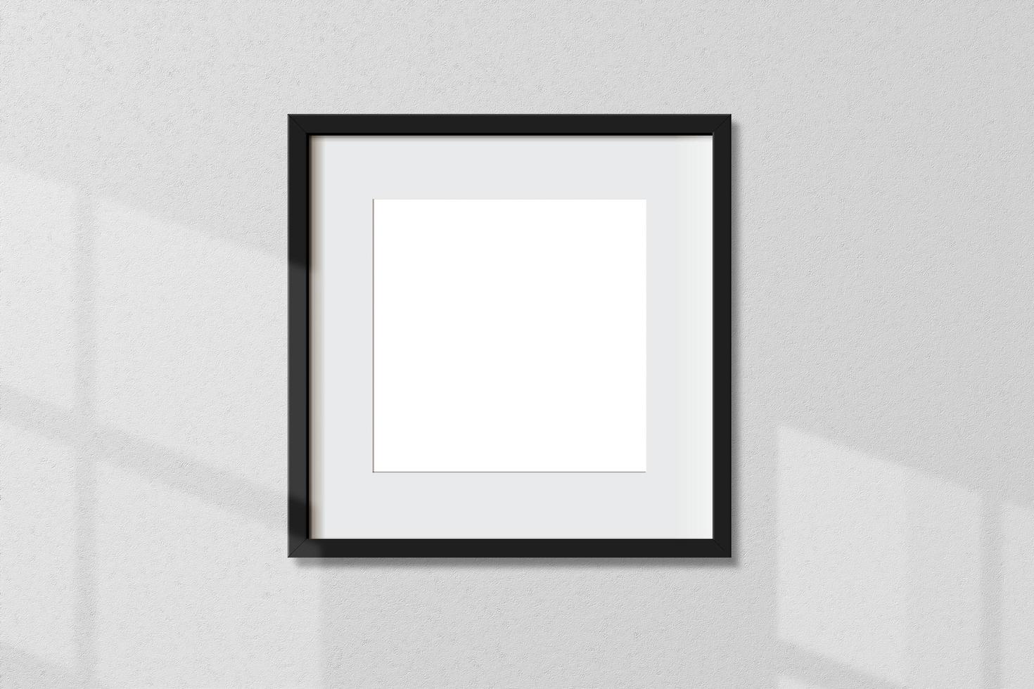 Minimal empty square black frame picture mock up photo