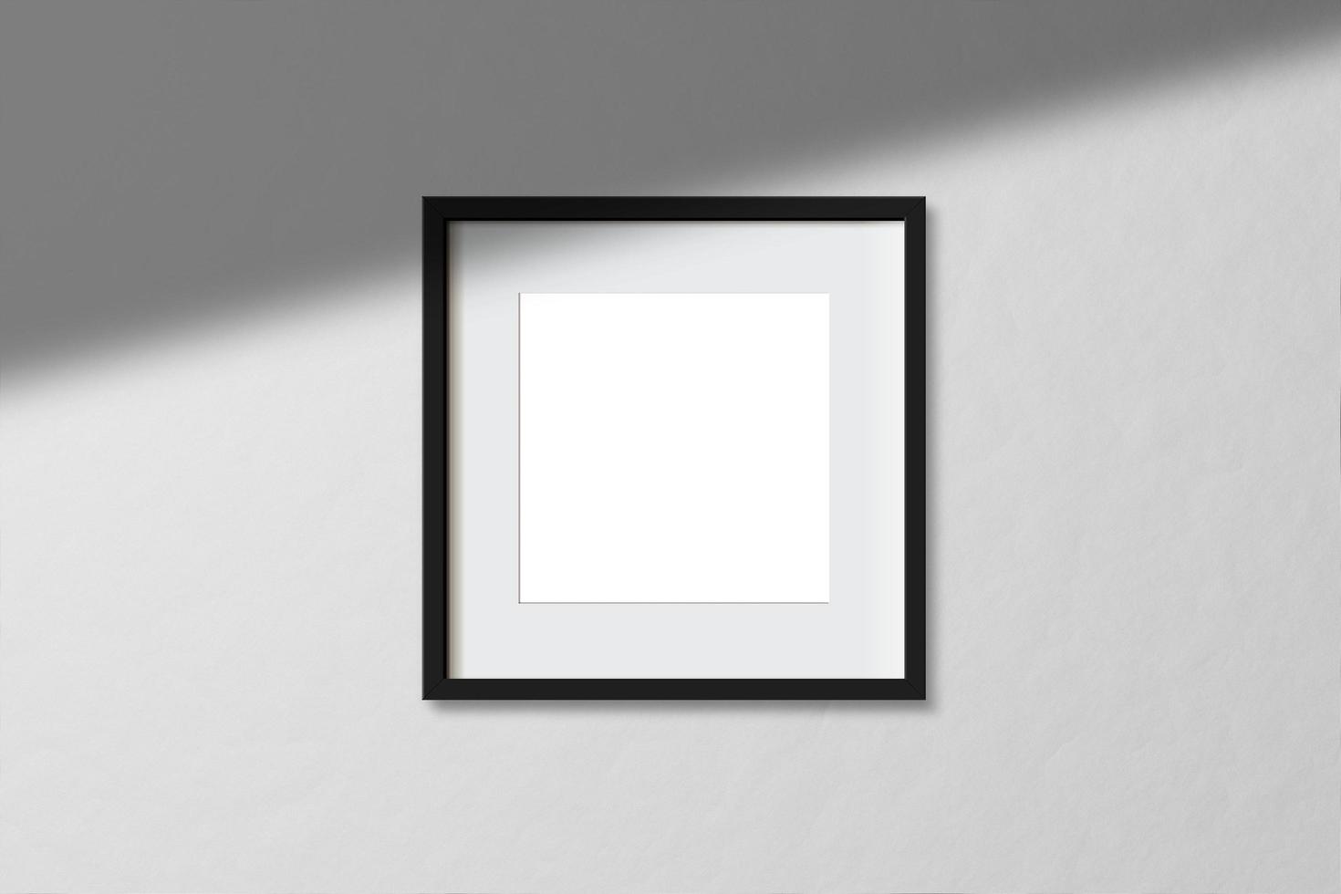 Minimal empty square black frame picture mock up photo