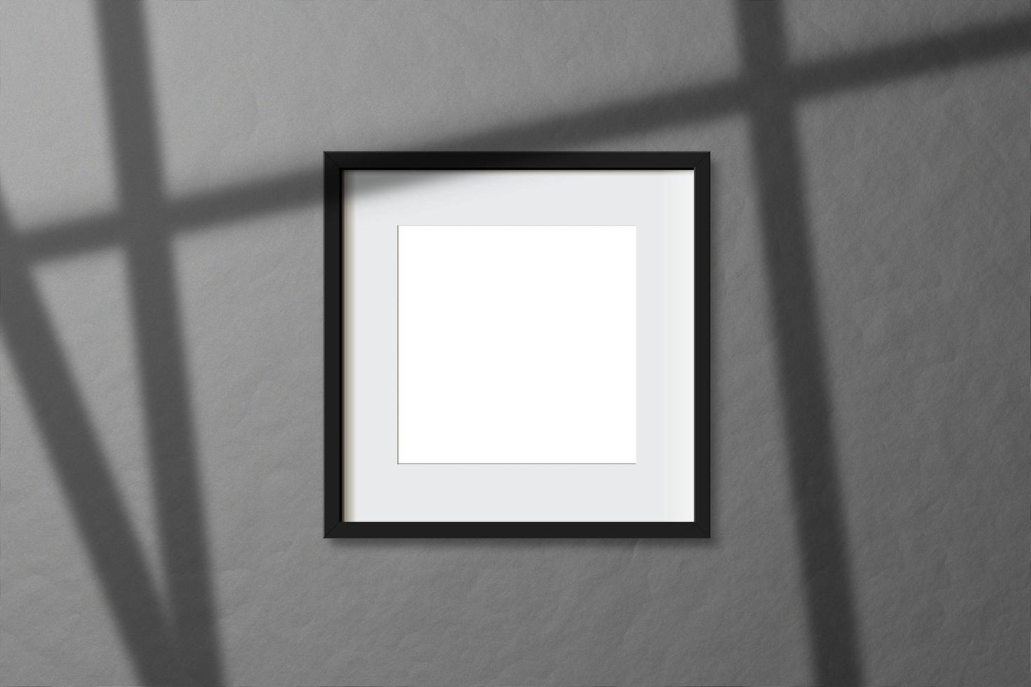 Minimal empty square black frame picture mock up photo