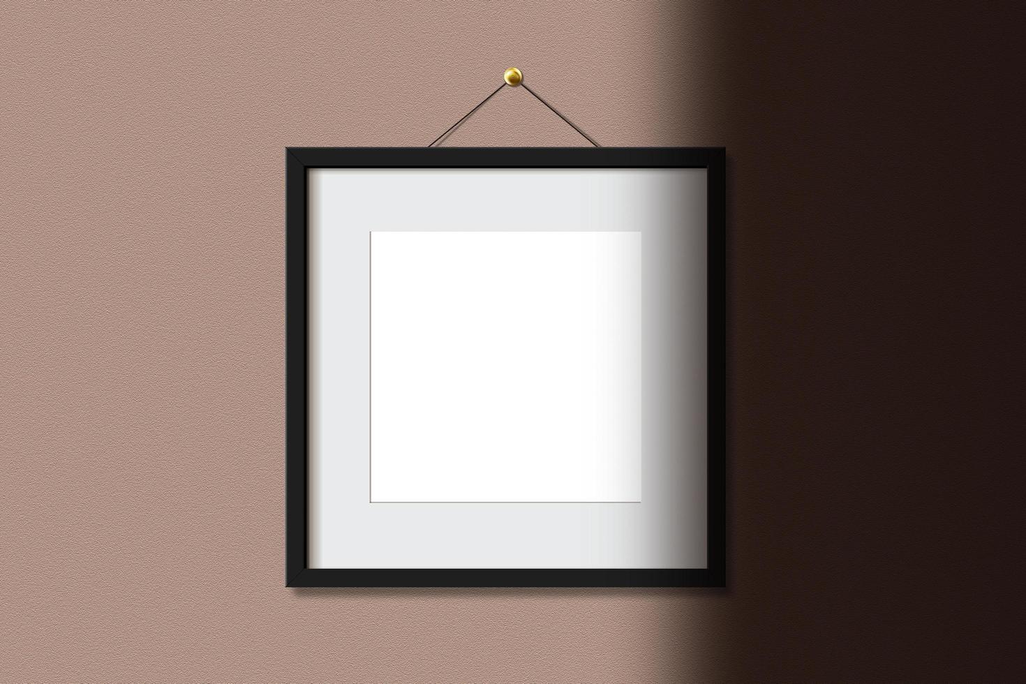 Minimal empty square black frame picture mock up photo