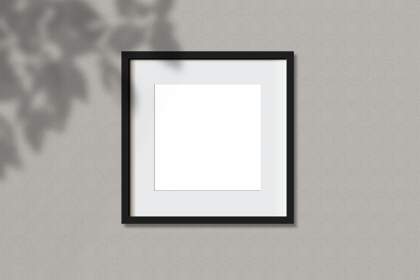 Minimal empty square black frame picture mock up photo