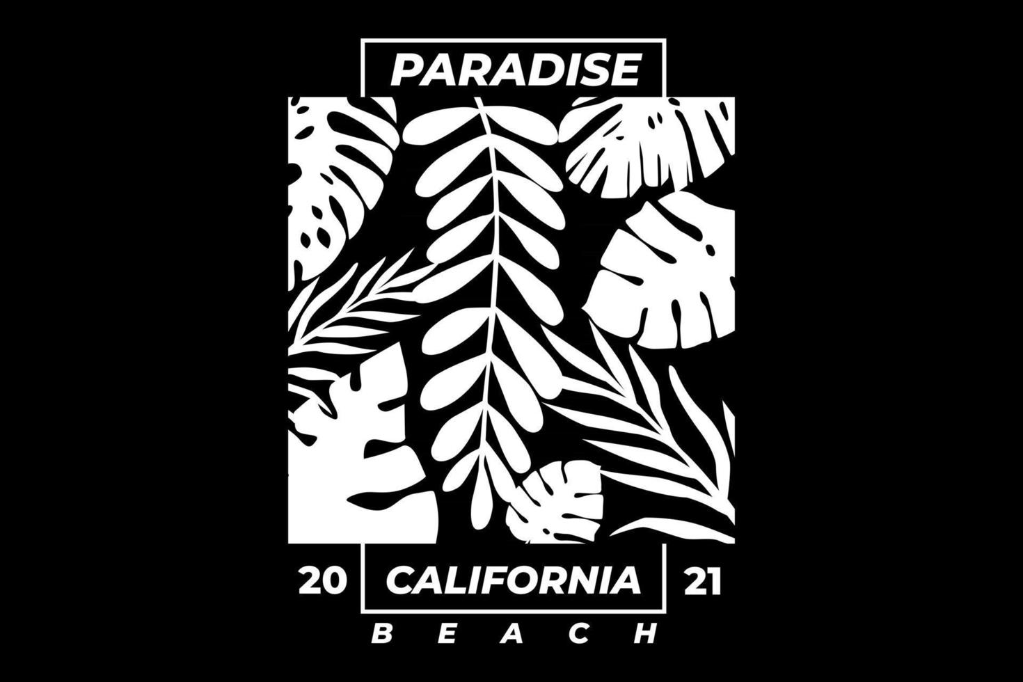 camiseta tipografía estilo vintage paraíso california playa vector