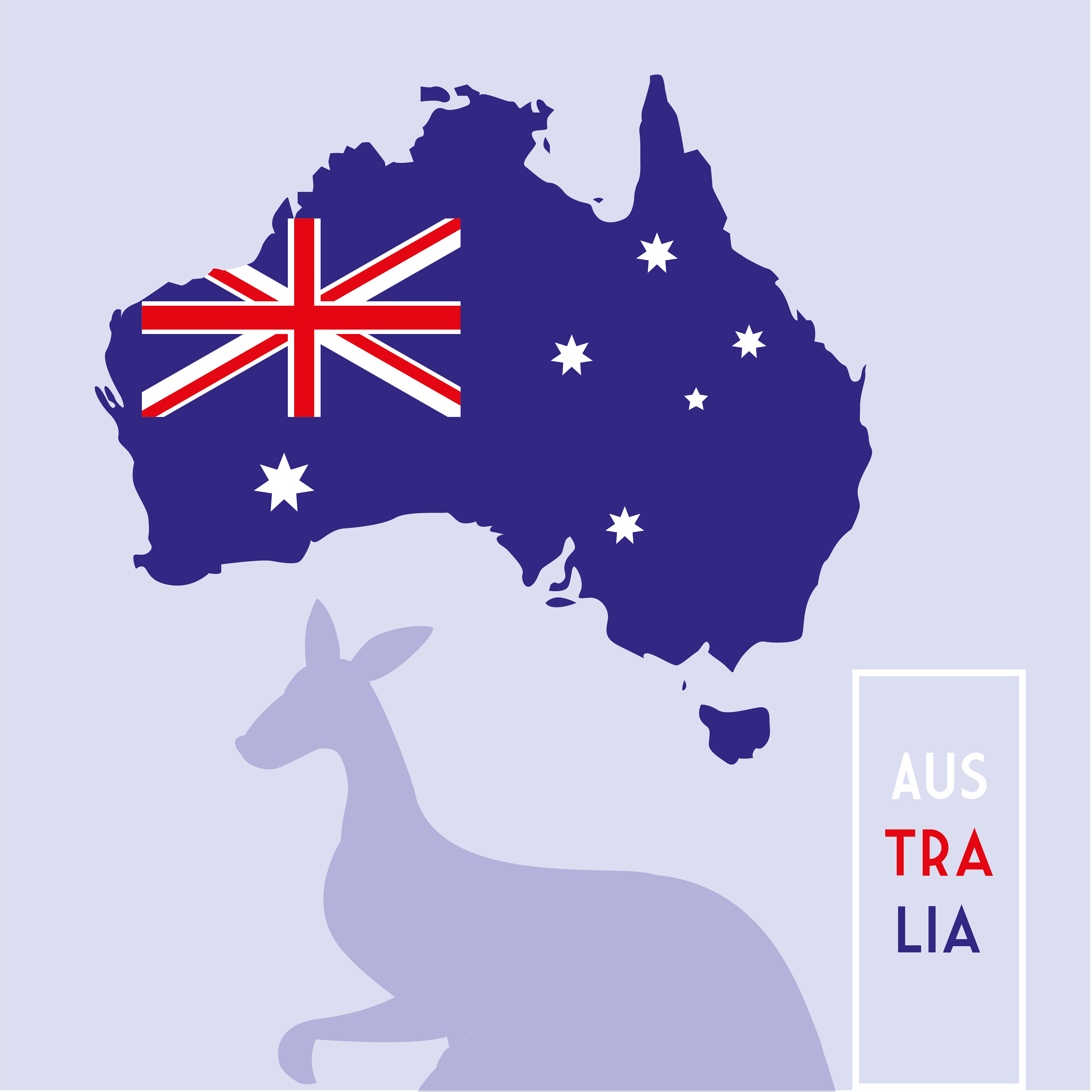 australia map with flag, label austratia 2677952 Vector Art at ...