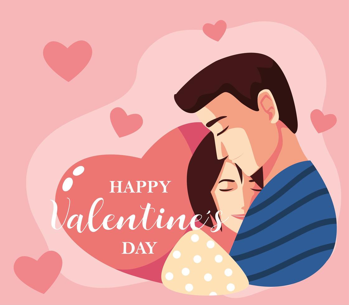 greetings card for valentines day, couple in love 2677971 Vector ...