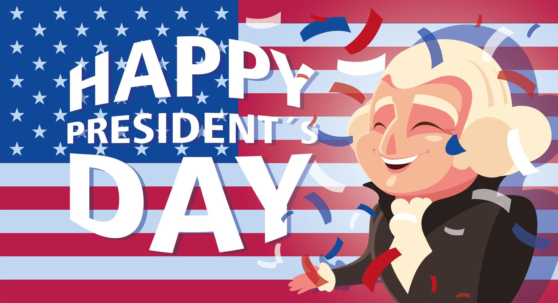 feliz dia del presidente, presidente george washington vector