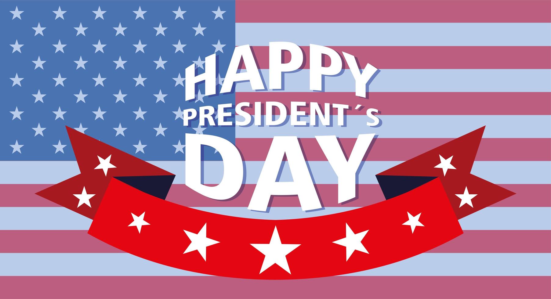 label happy president day, greeting card, United States of America celebration vector