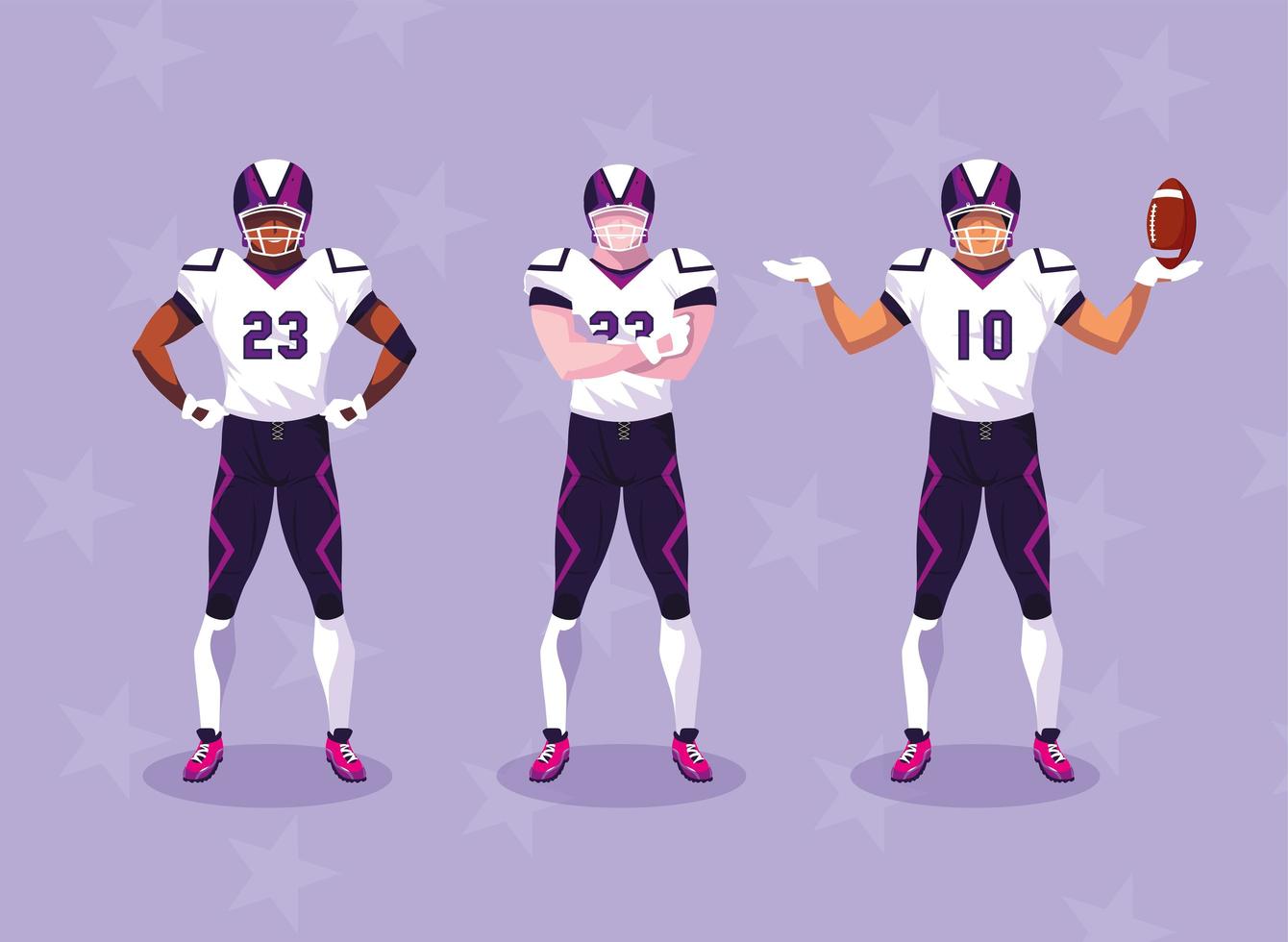 sportsmen with uniform, men team players american football vector