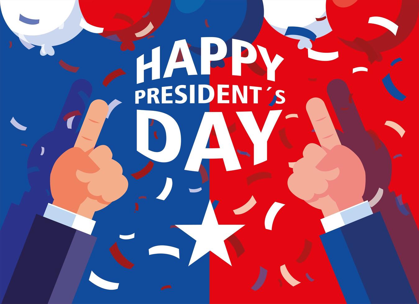 celebración de los estados unidos de américa, etiqueta feliz dia del presidente, tarjeta de felicitación vector
