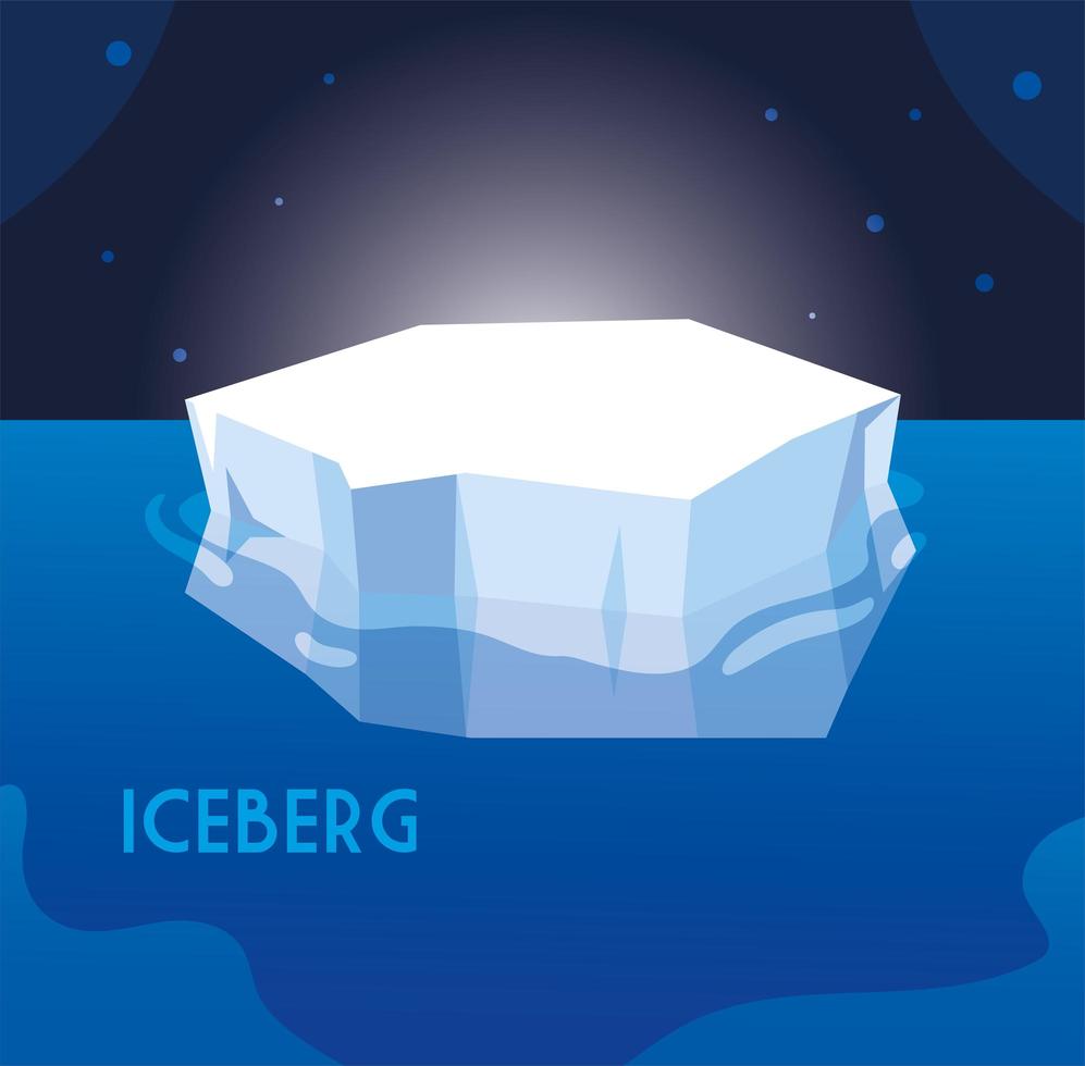 gran iceberg en el mar, polo norte vector