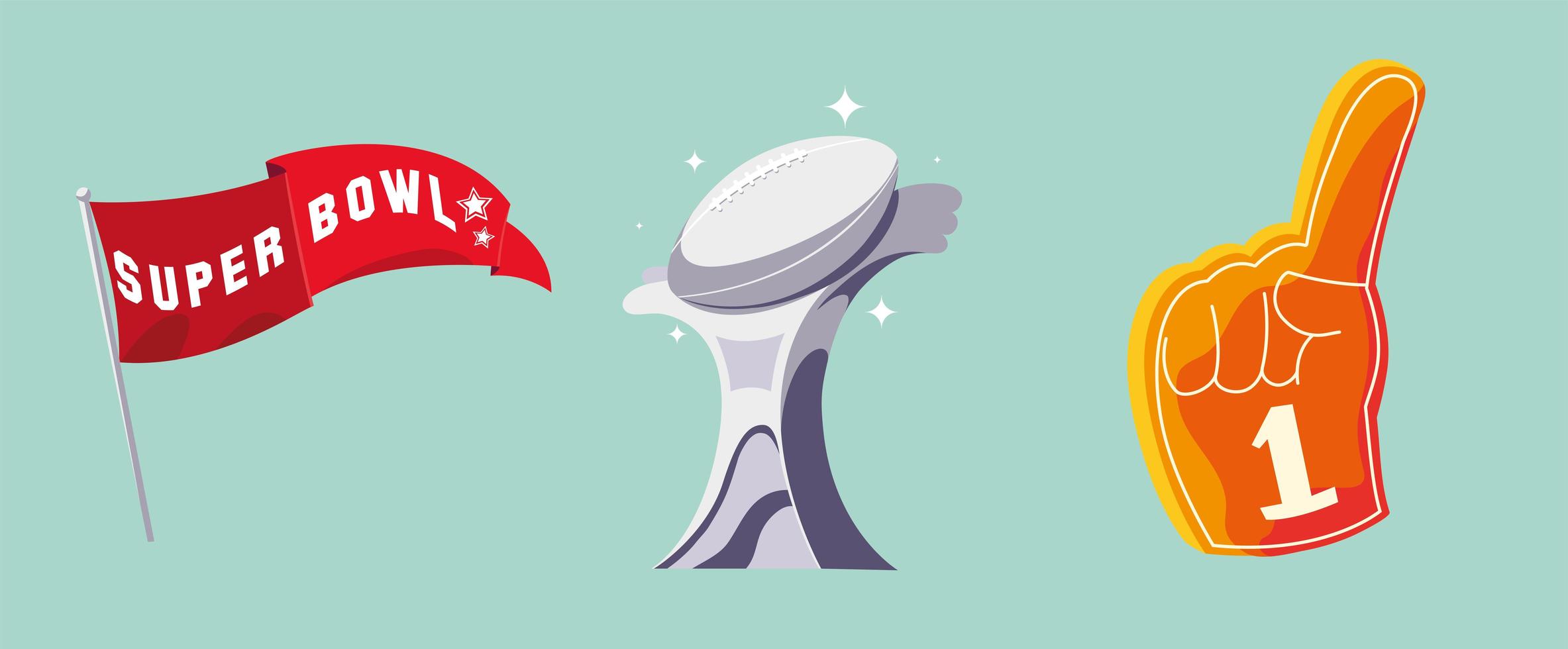 set of icon american football, super bowl vector