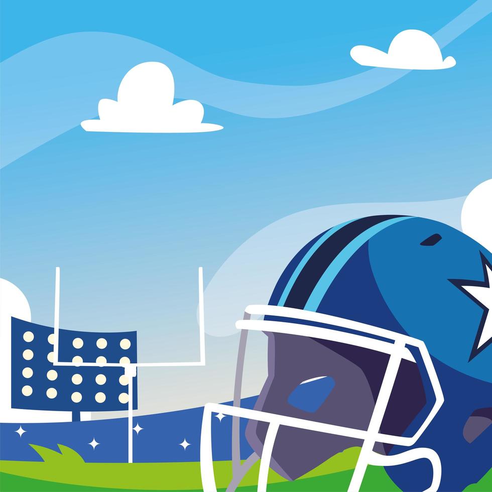 estadio de fútbol con casco, super bowl vector