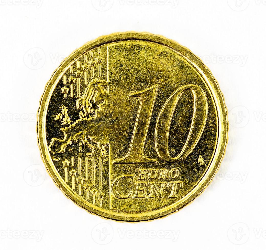 Moneda de 10 céntimos de euro anverso foto