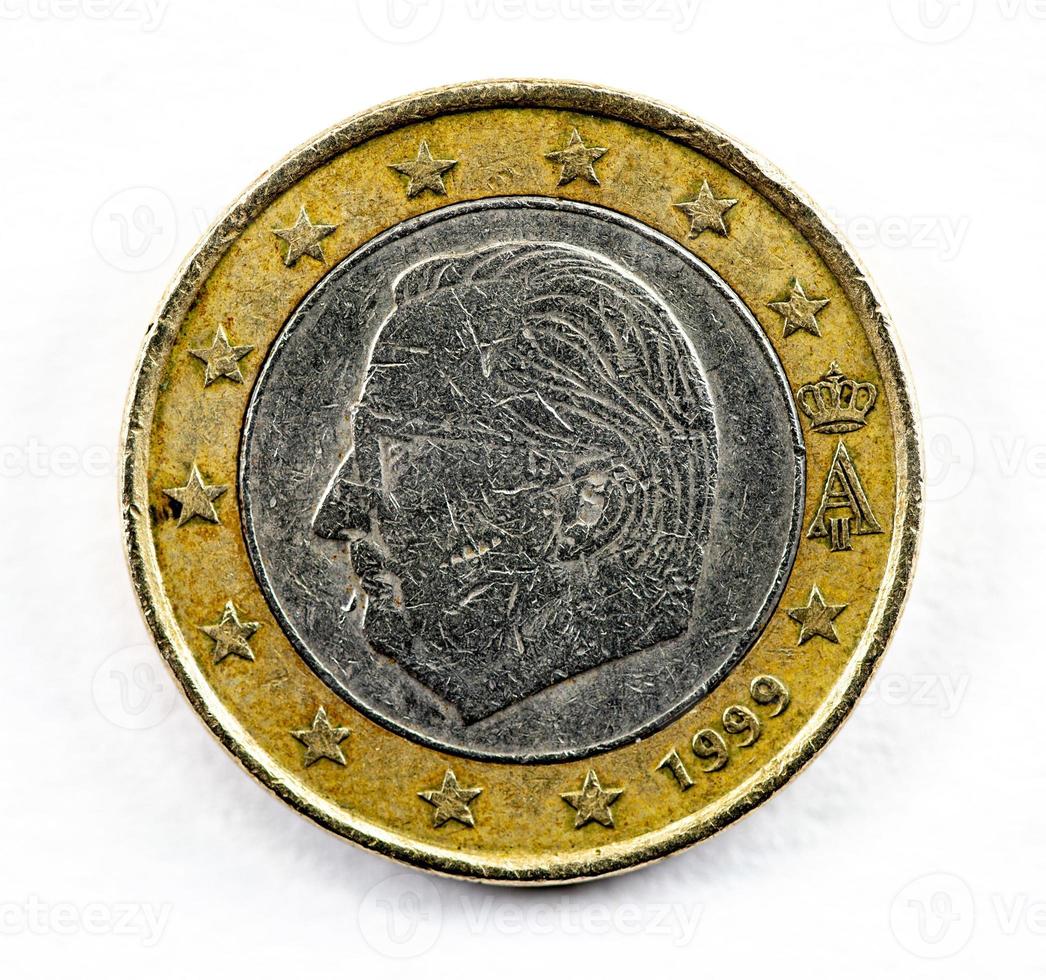 photograph of a one euro coin photo