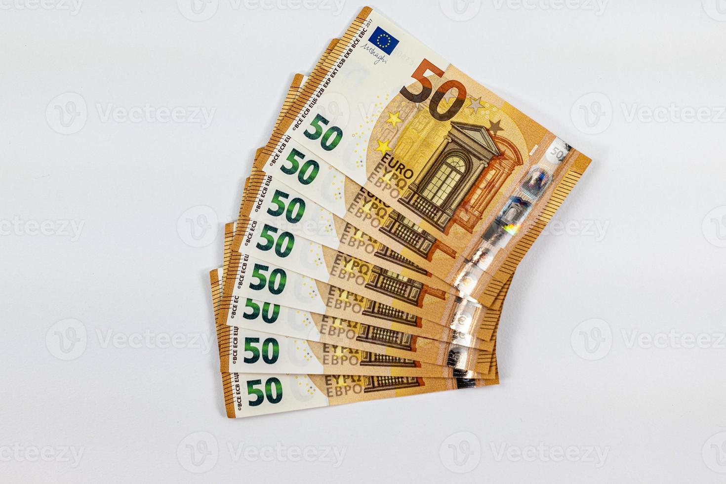 the fan shaped 50 euro banknotes photo