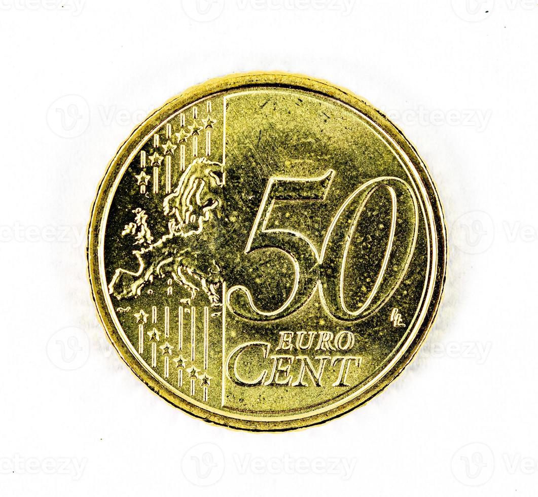 Moneda de 50 céntimos de euro anverso foto