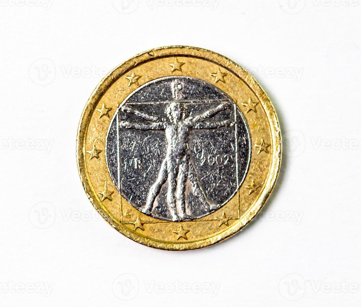 photograph of a one euro coin photo