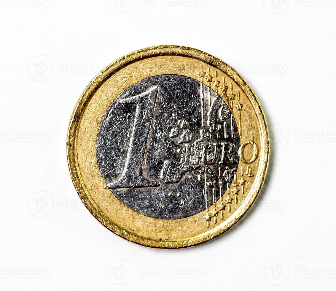 photograph of a one euro coin photo