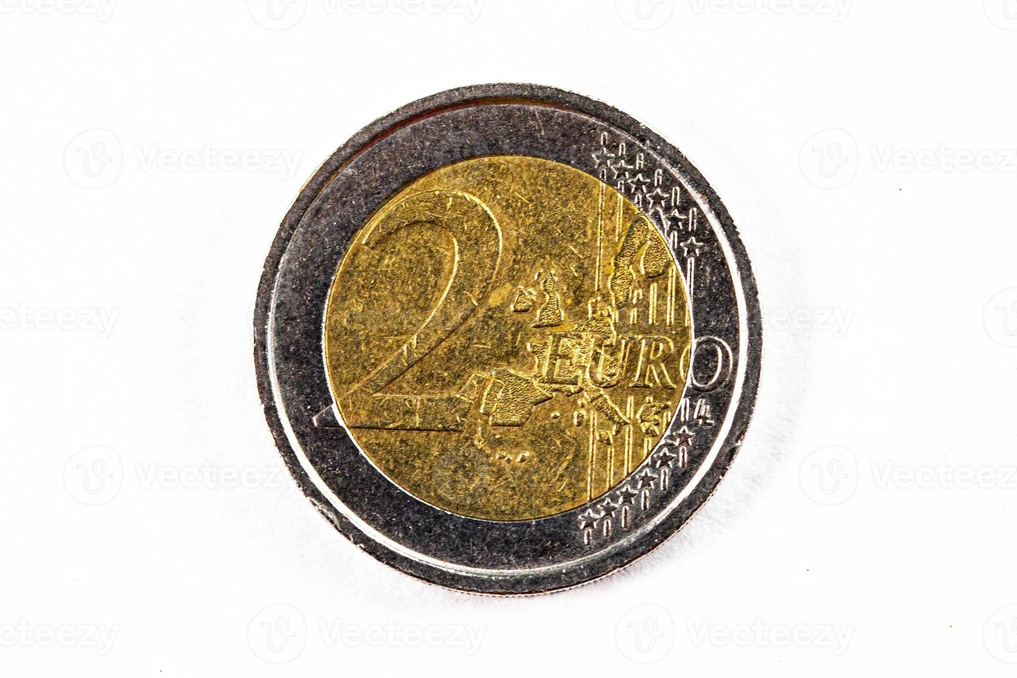 fotografía de una moneda de dos euros foto