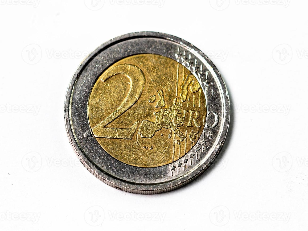 fotografía de una moneda de dos euros foto