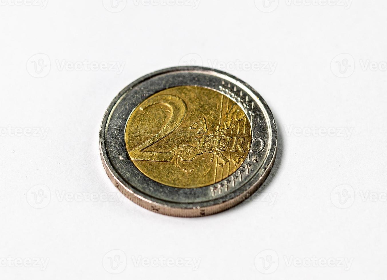 fotografía de una moneda de dos euros foto