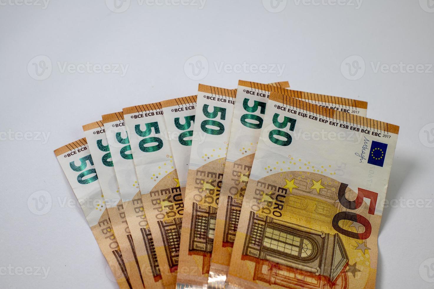fan shaped 50 euro banknotes photo