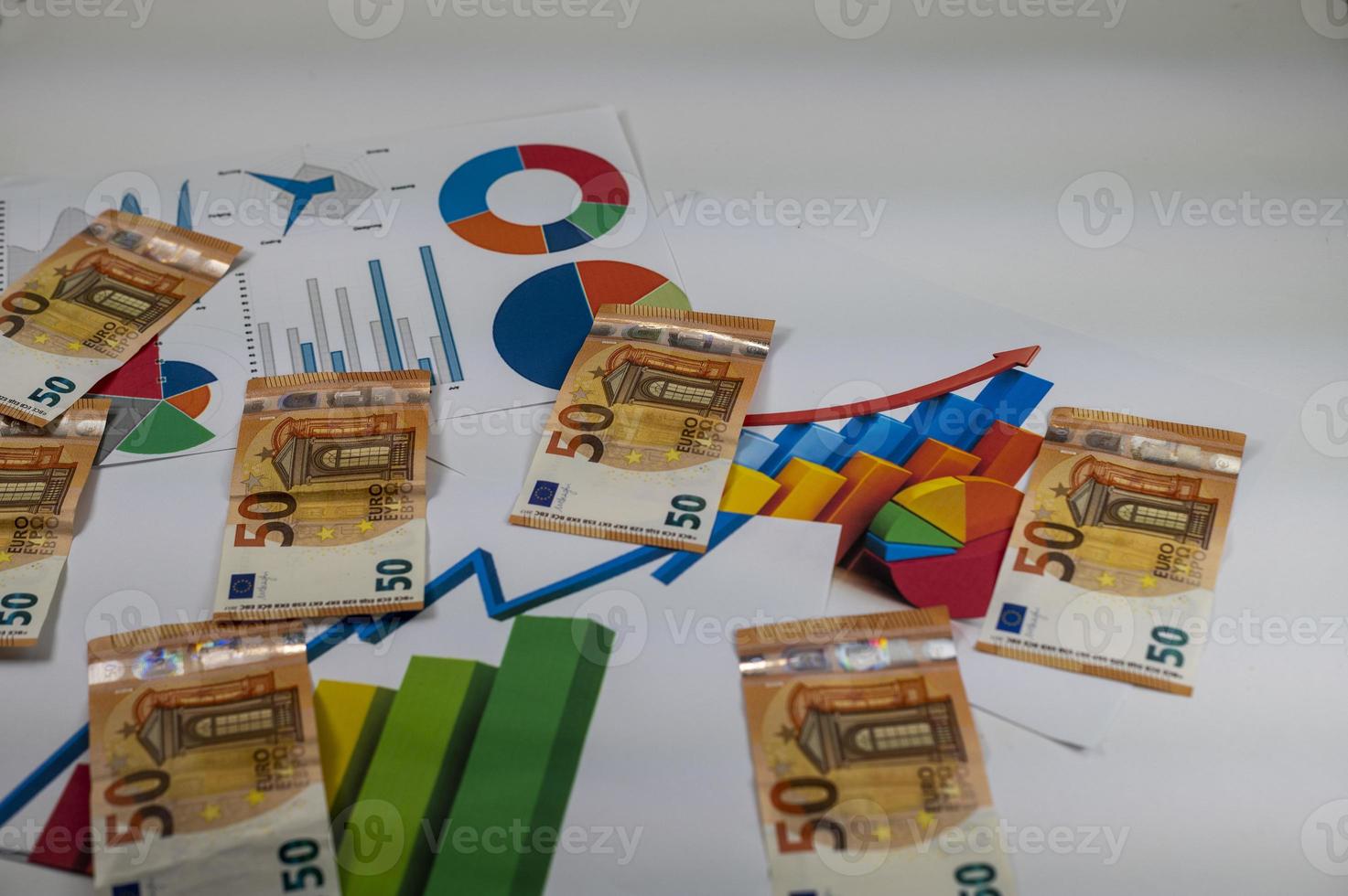 Billetes de 50 euros con estadísticas foto