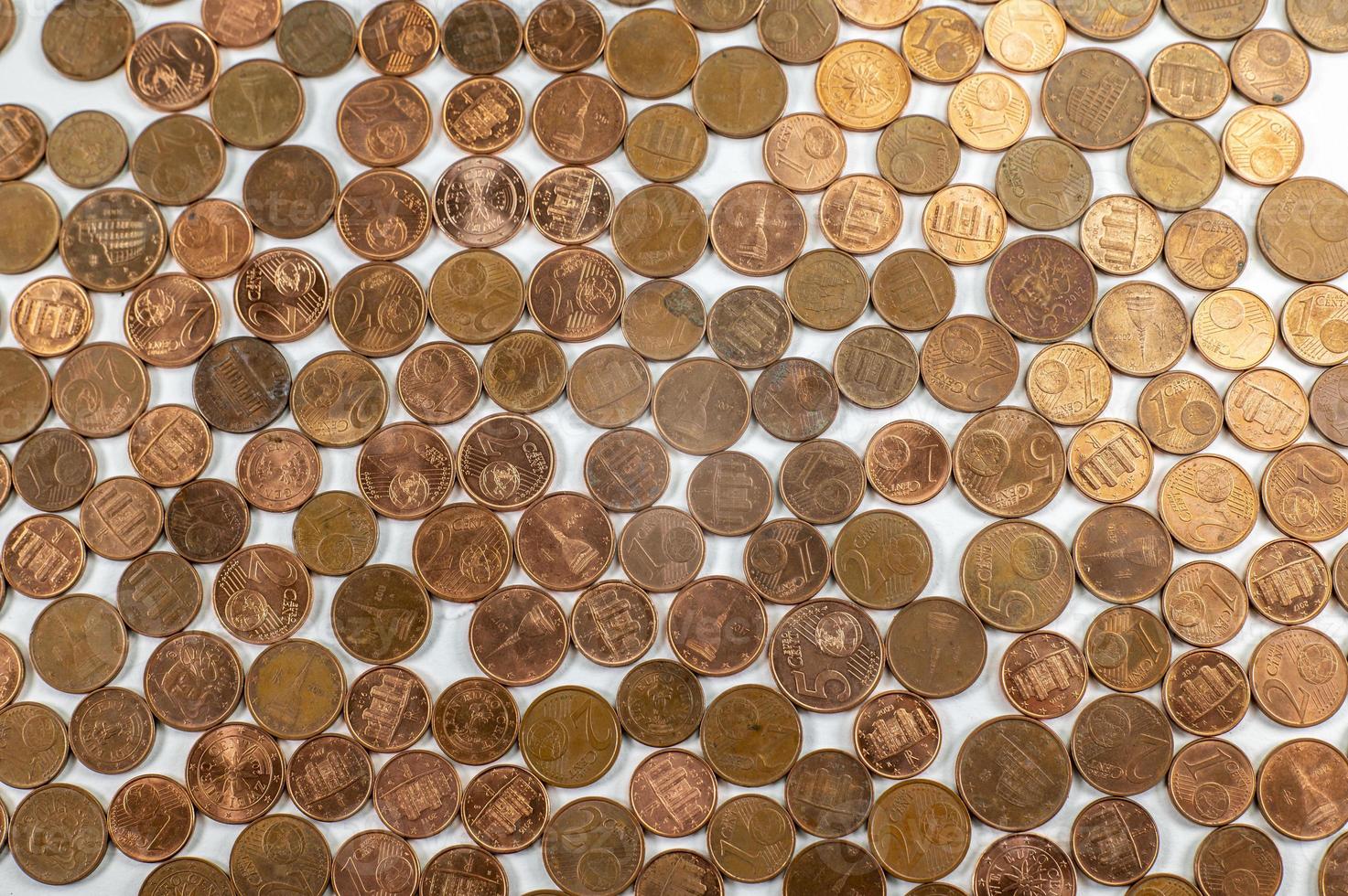 textura con monedas de céntimos de euro foto