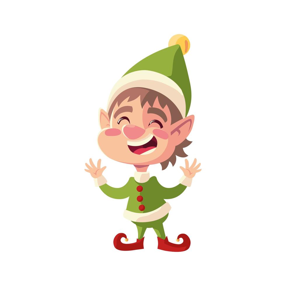 cute helper character cartoon christmas on white background vector