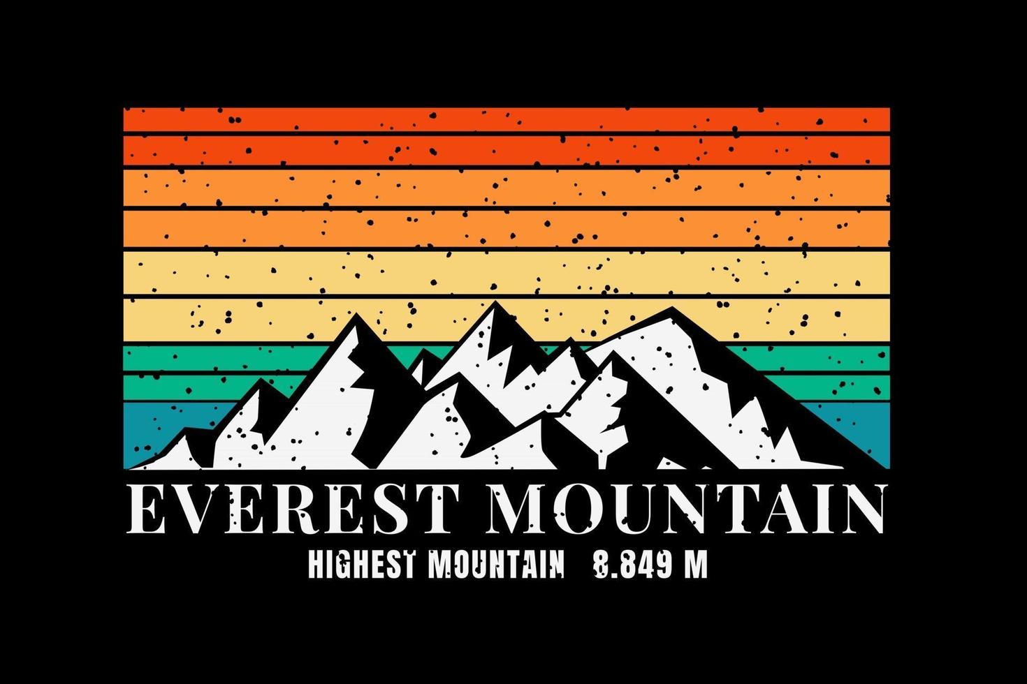 T-shirt everest mountain highest mountain vector