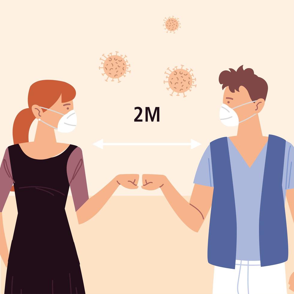 social distancing, space between people to avoid spreading covid 19 vector