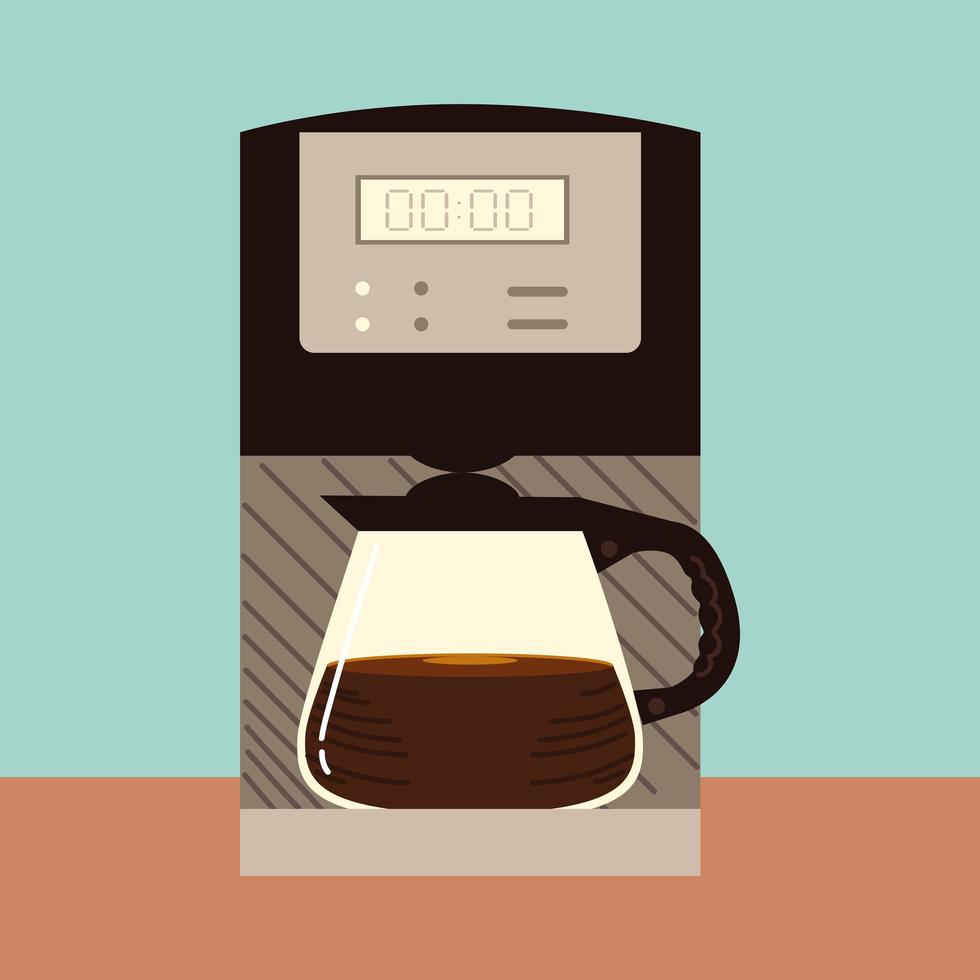coffee brewing methods, digital coffee maker kettle glass vector