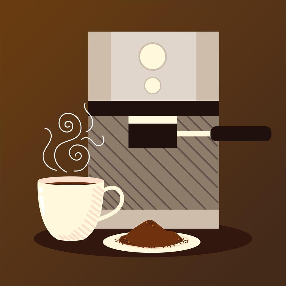 coffee brewing methods, espresso machine appliance and cup vector
