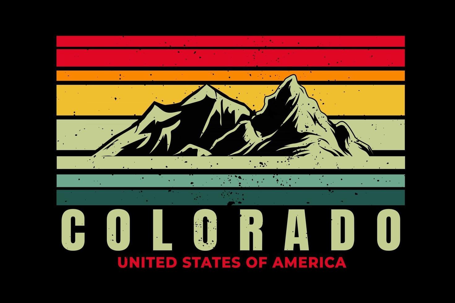 T-shirt colorado mountain beautiful retro style vector