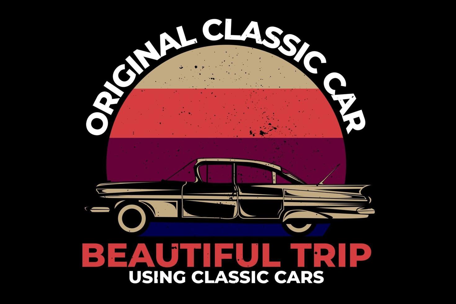 T-shirt hawaii original classic car beautiful trip retro vector