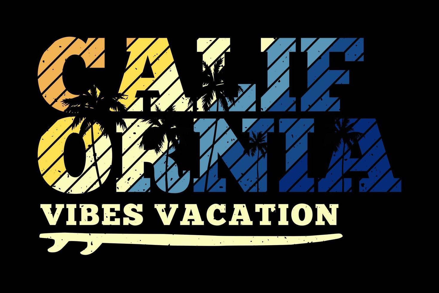 camiseta tipografía california vibes vacaciones estilo retro vector