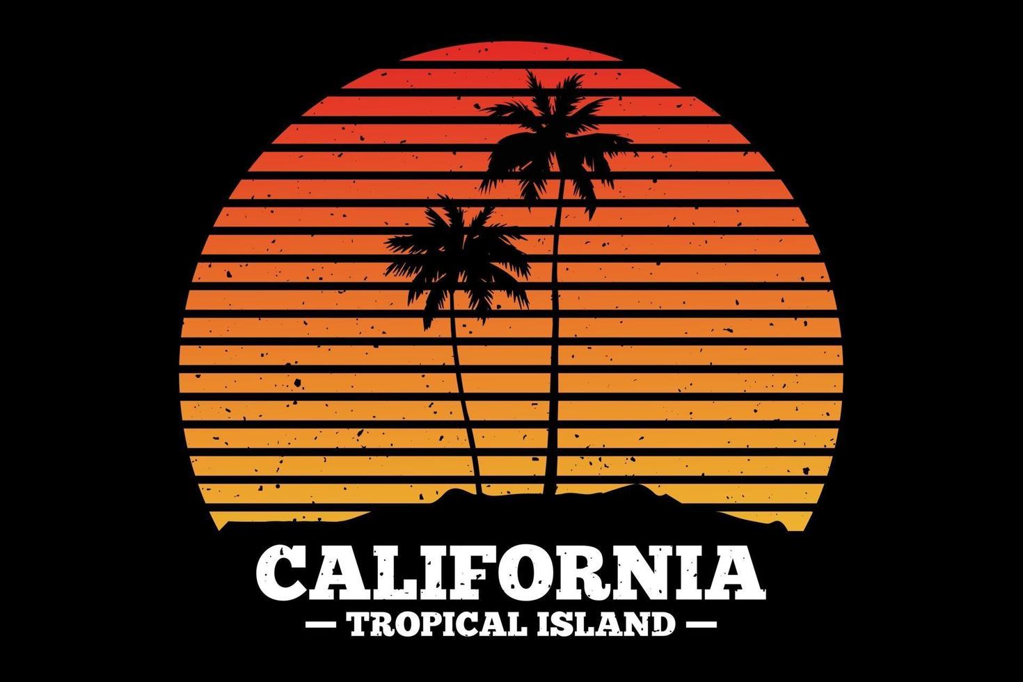T-shirt california tropical island beach sunset design vector