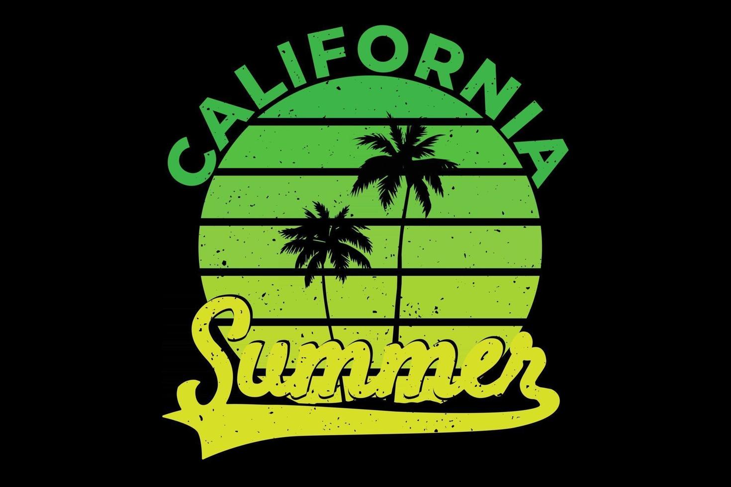 camiseta california verano hermoso diseño degradado vector